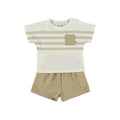 Petit Indi - set t-shirt e shorts beige