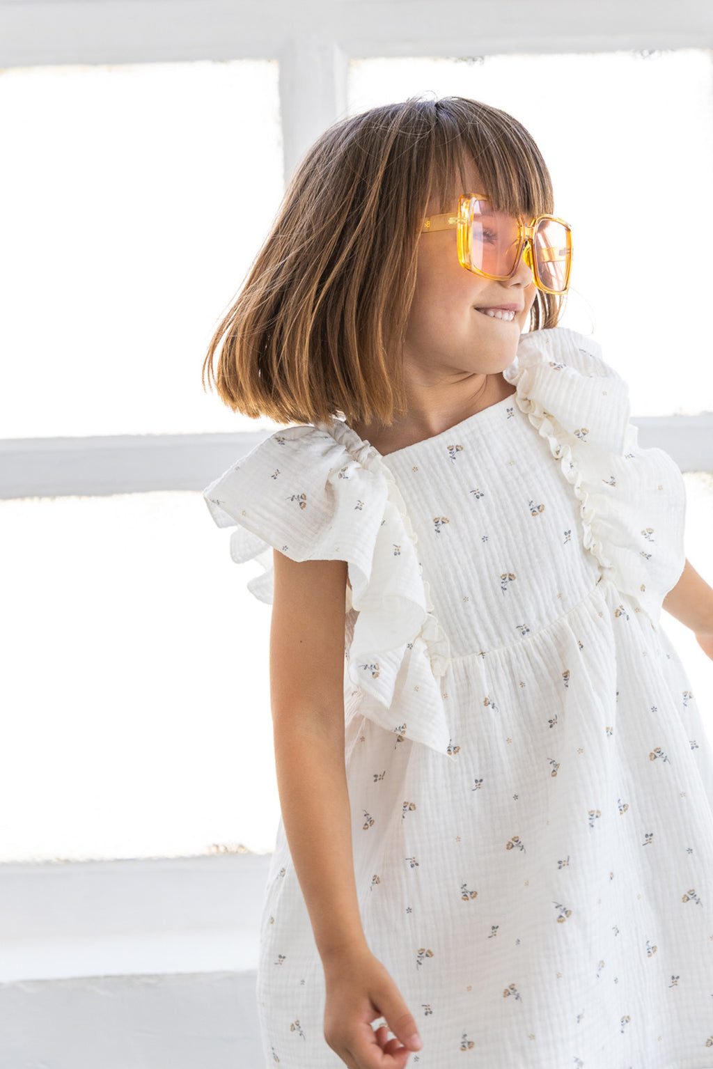 Petit Indi - vestito mussola fiorellini