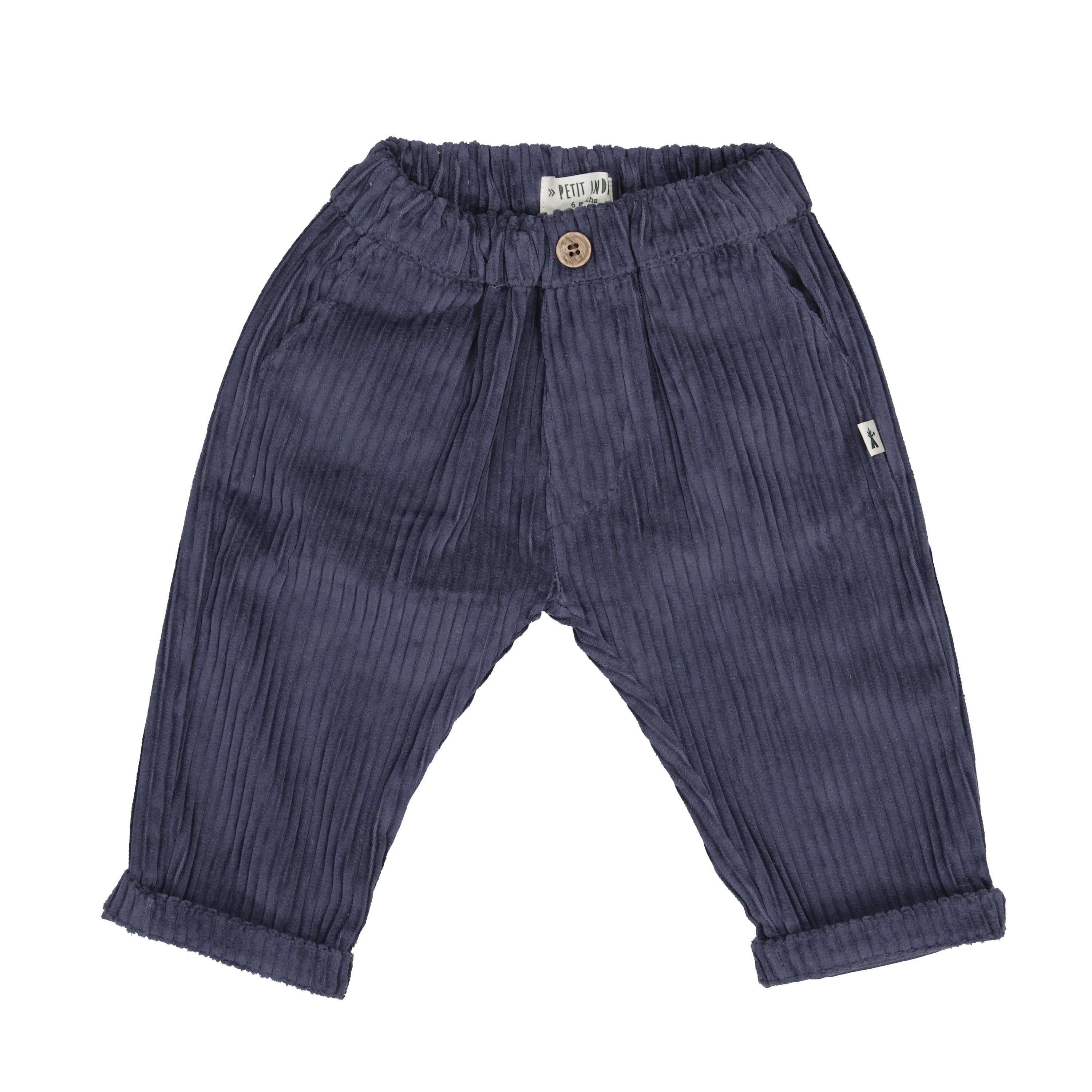 Petit Indi - pantalone velluto coste blu