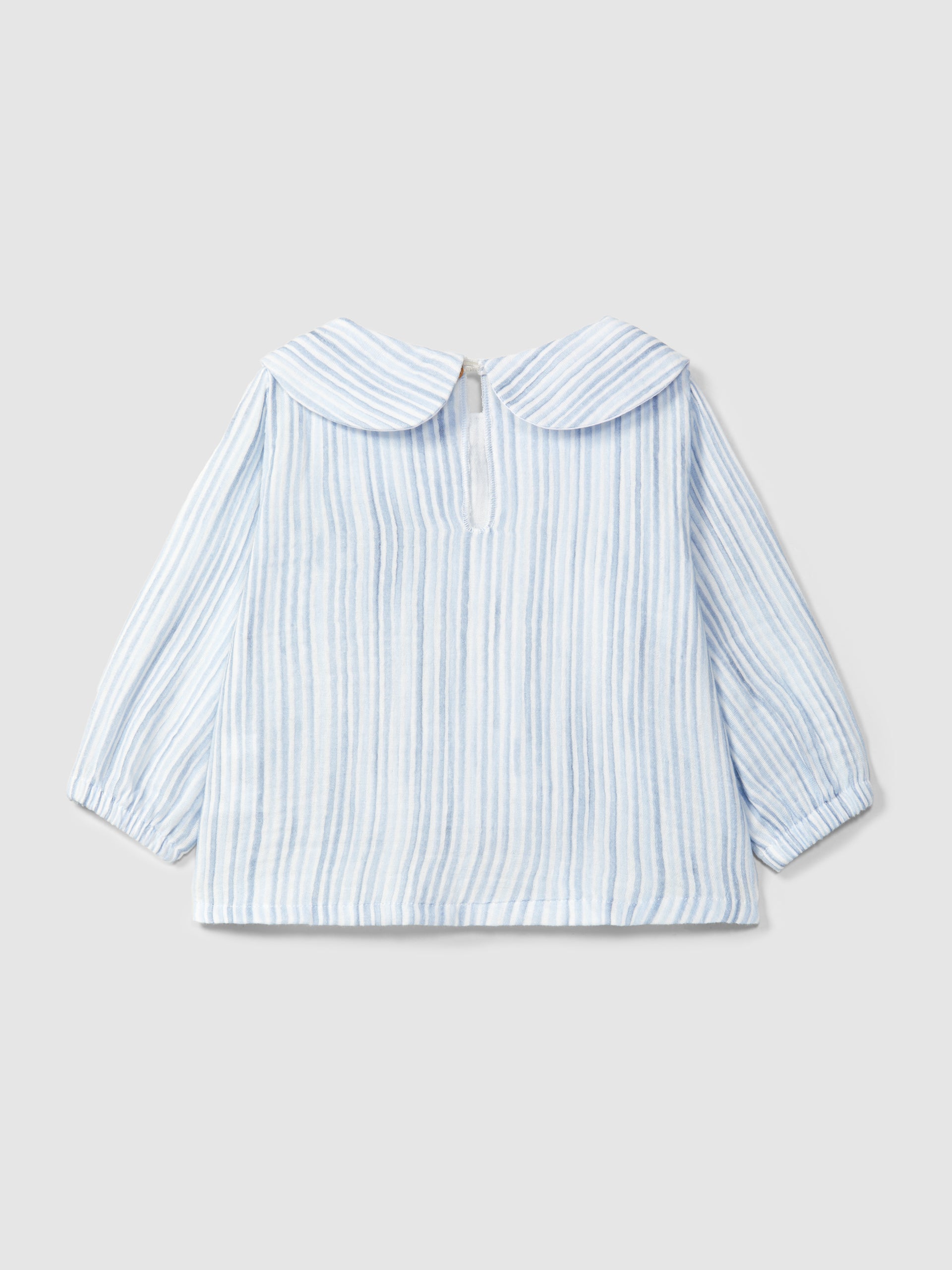 Snug - blusa a righe con colletto ricamato