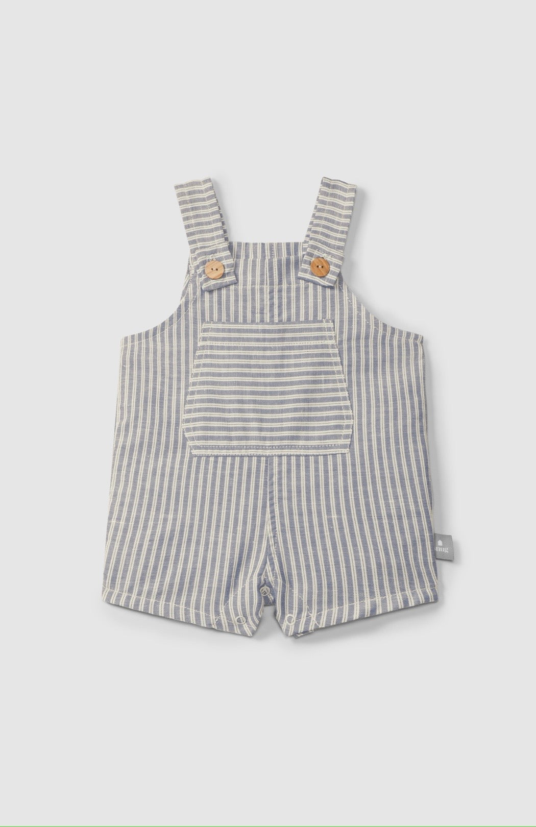 Snug - salopette corta righe indigo