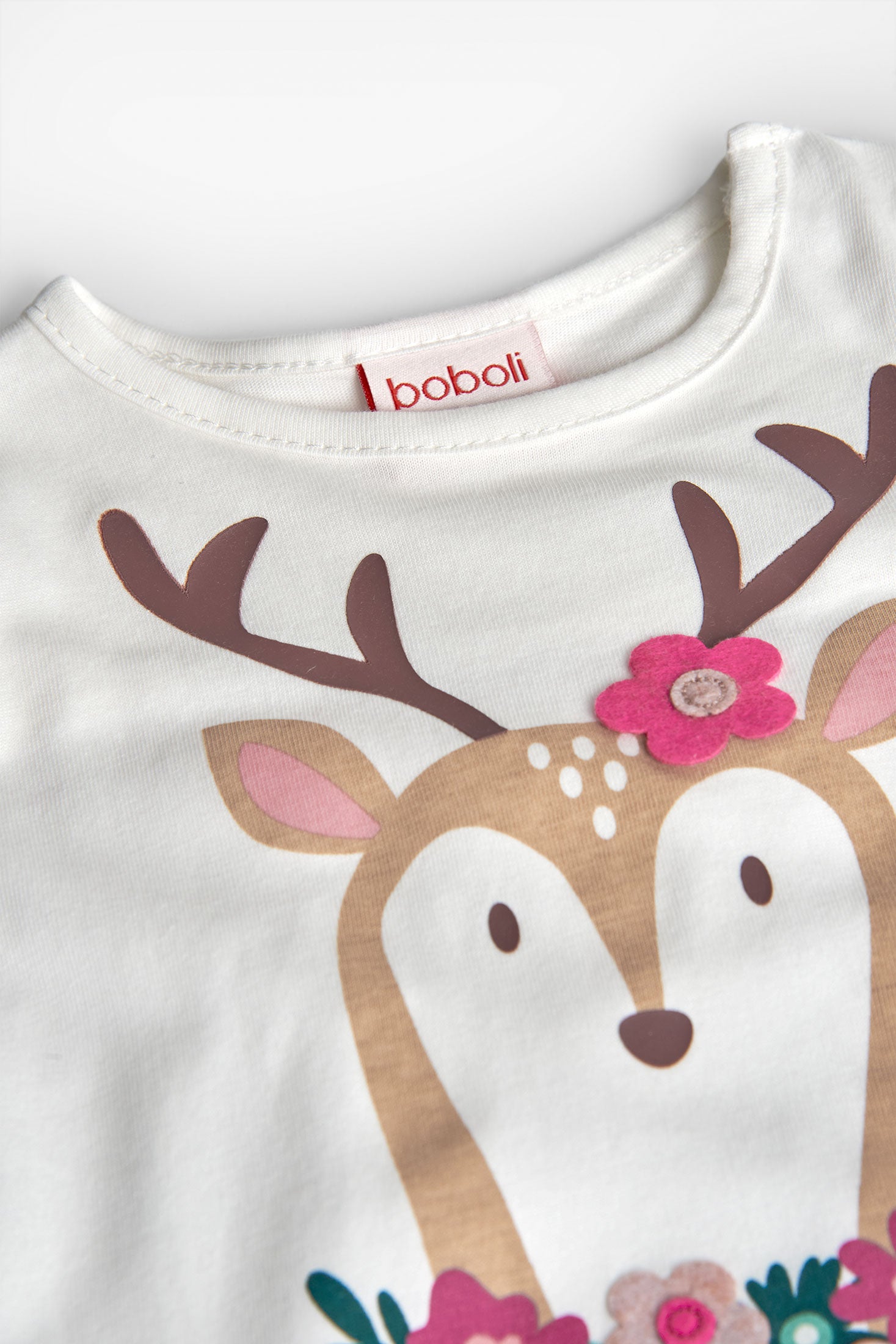 Boboli - maglietta con cervo e dettagli in rilievo
