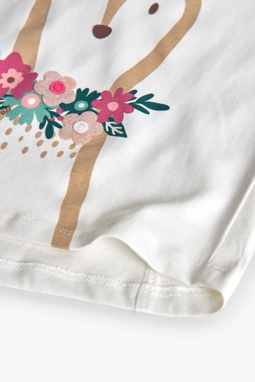 Boboli - maglietta con cervo e dettagli in rilievo