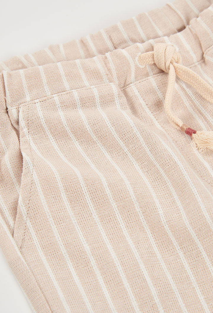 Boboli - pantalone righe beige