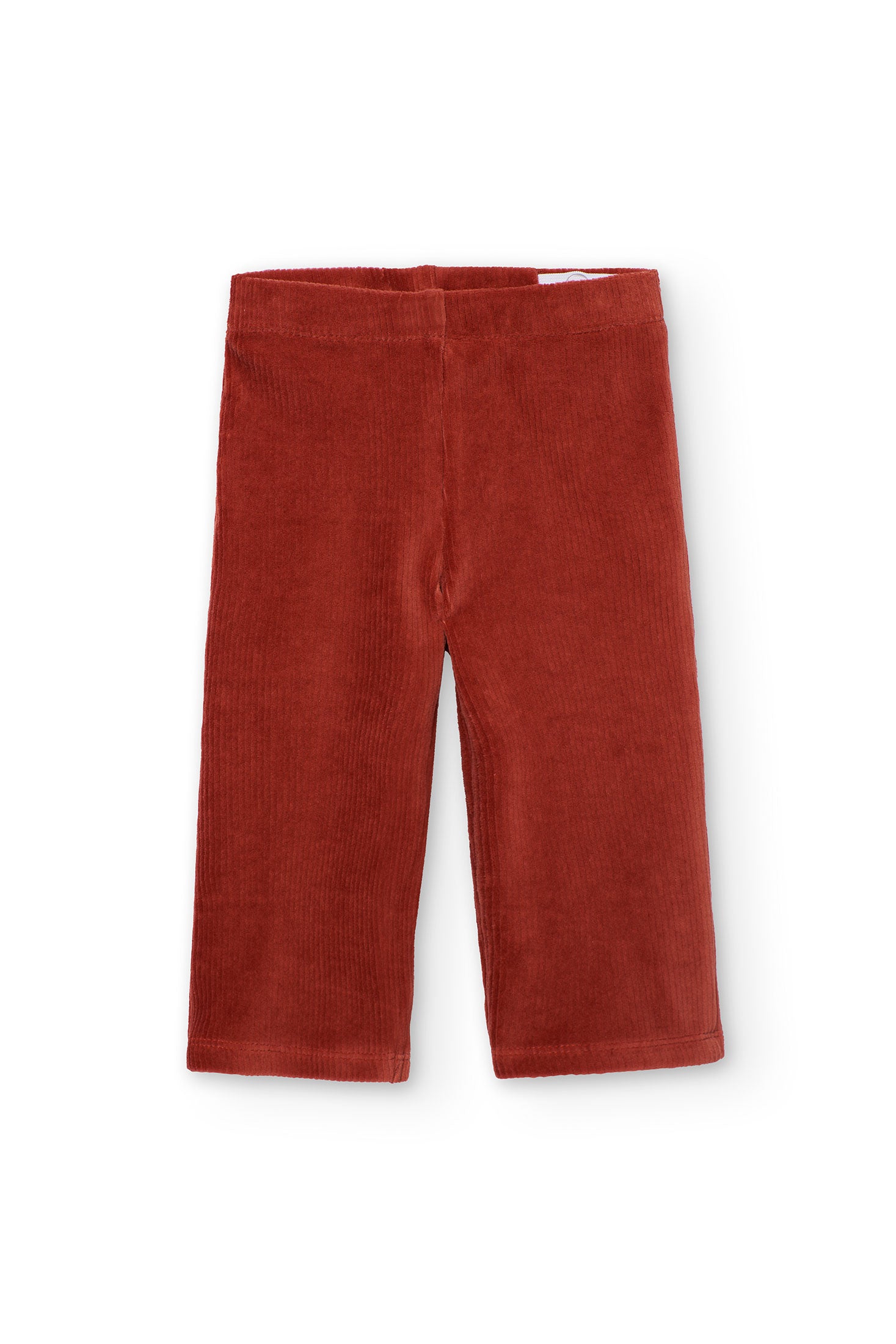Boboli - pantalone morbido velluto arancio mattone