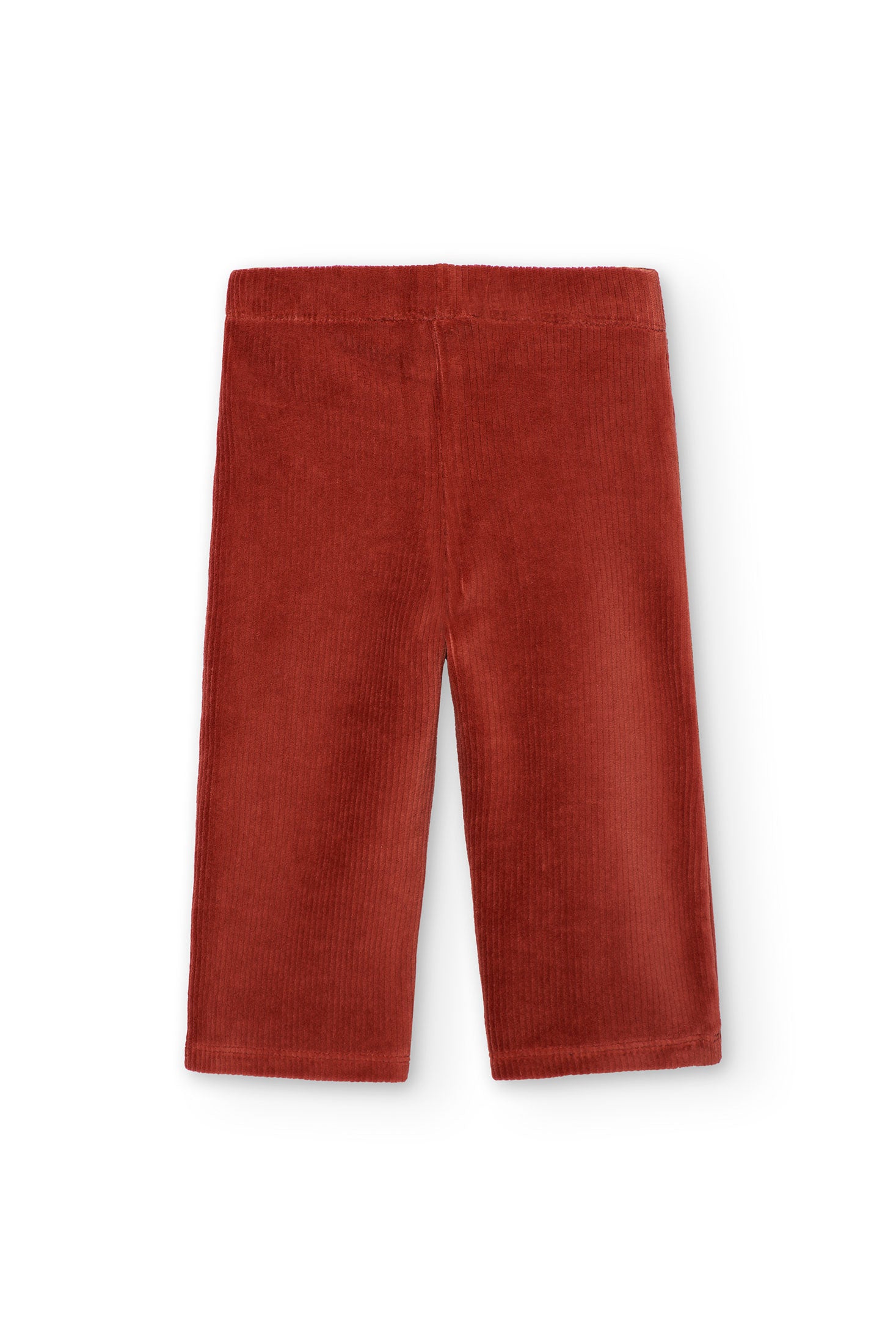 Boboli - pantalone morbido velluto arancio mattone