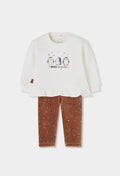 Boboli - set felpa pinguini con leggings