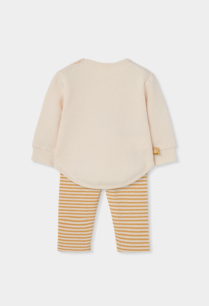 Boboli - set felpa scoiattolo con leggins righe