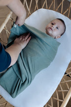 Moalie - copertina verde lana e cashmere