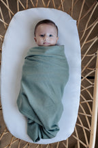 Moalie - copertina verde lana e cashmere