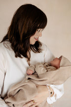 Moalie - copertina beige lana e cashmere