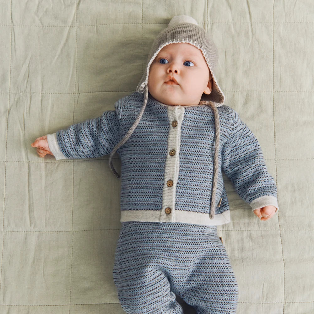 Wheat - cardigan lana neonato
