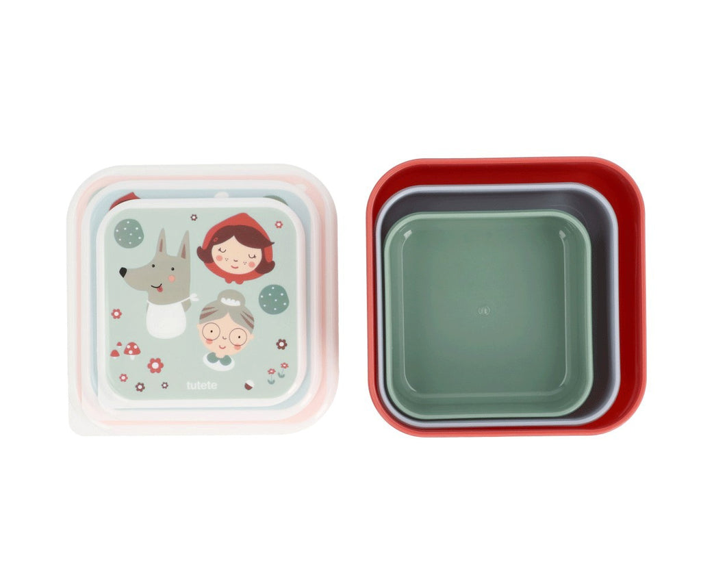 Tutete - porta snack 3pz cappuccetto rosso
