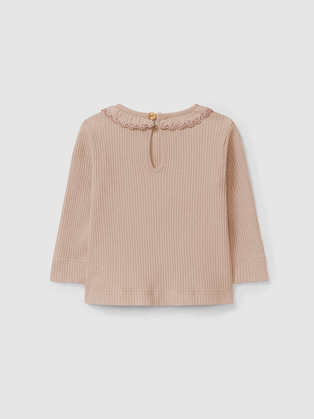 Snug - maglia costina rosa antico con colletto