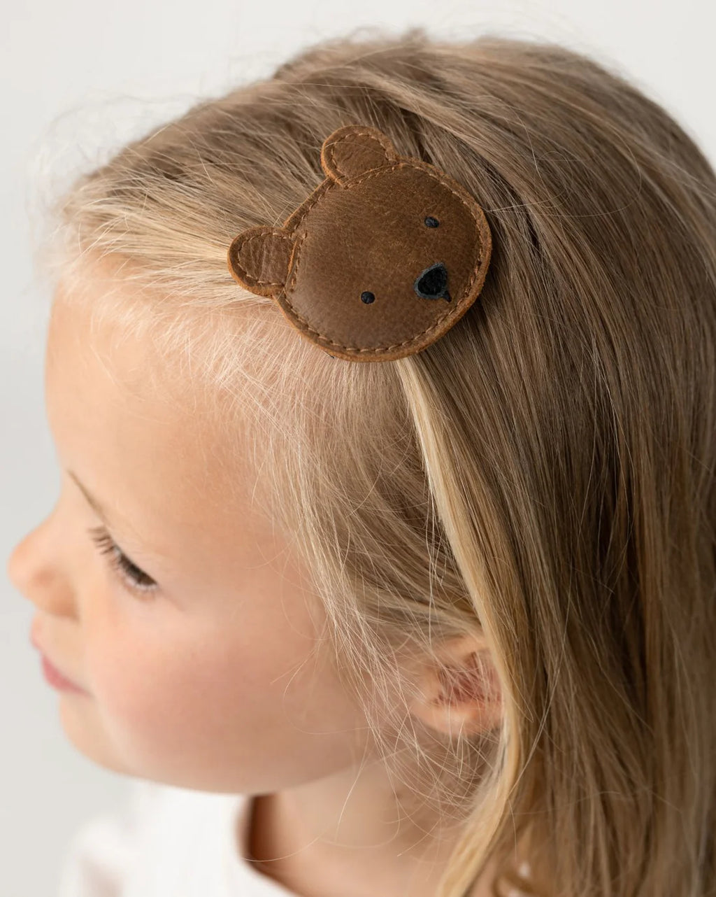 Donsje - Josy Classic Hairclip | Bear | Cognac Classic Leather
