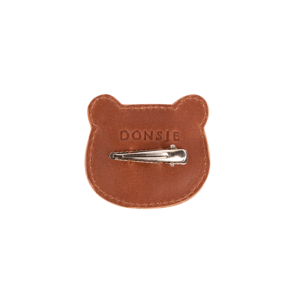 Donsje - Josy Classic Hairclip | Bear | Cognac Classic Leather