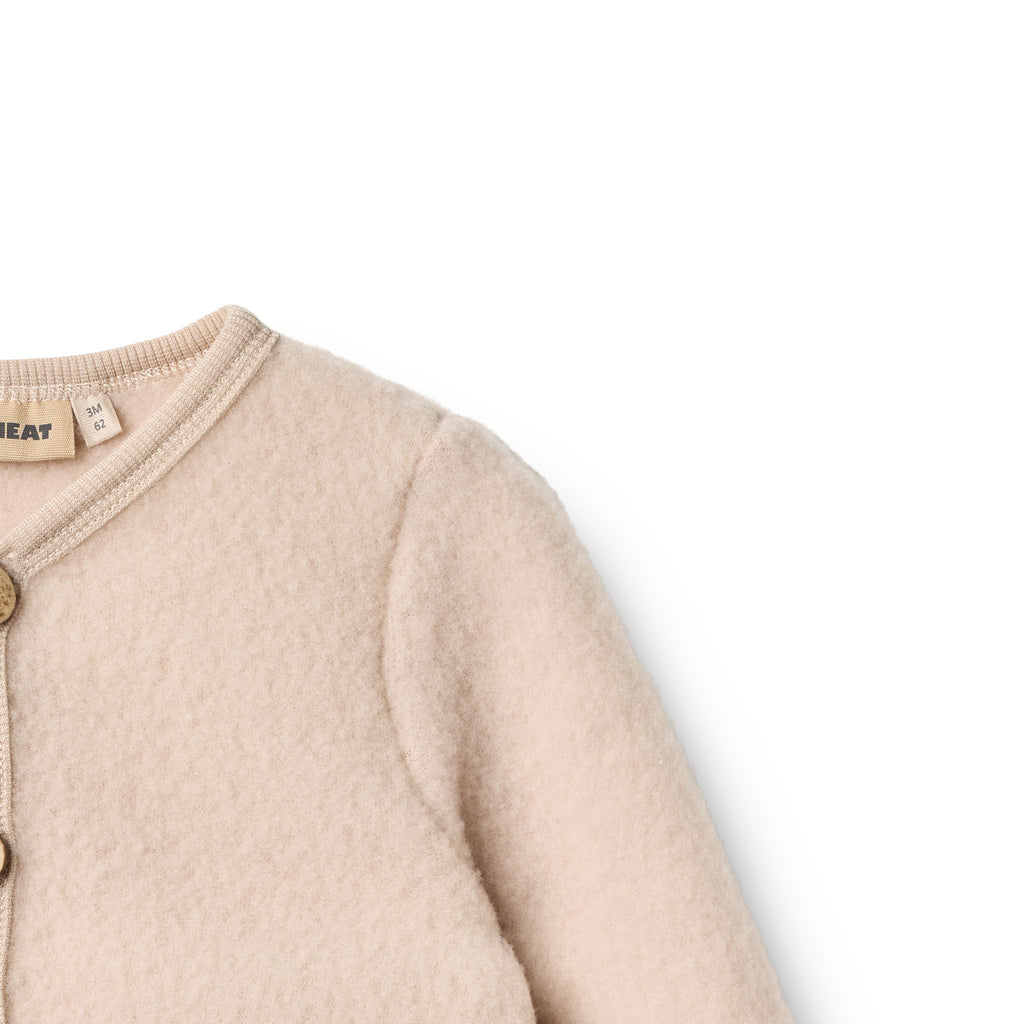 Wheat - cardigan lana rosa cipria