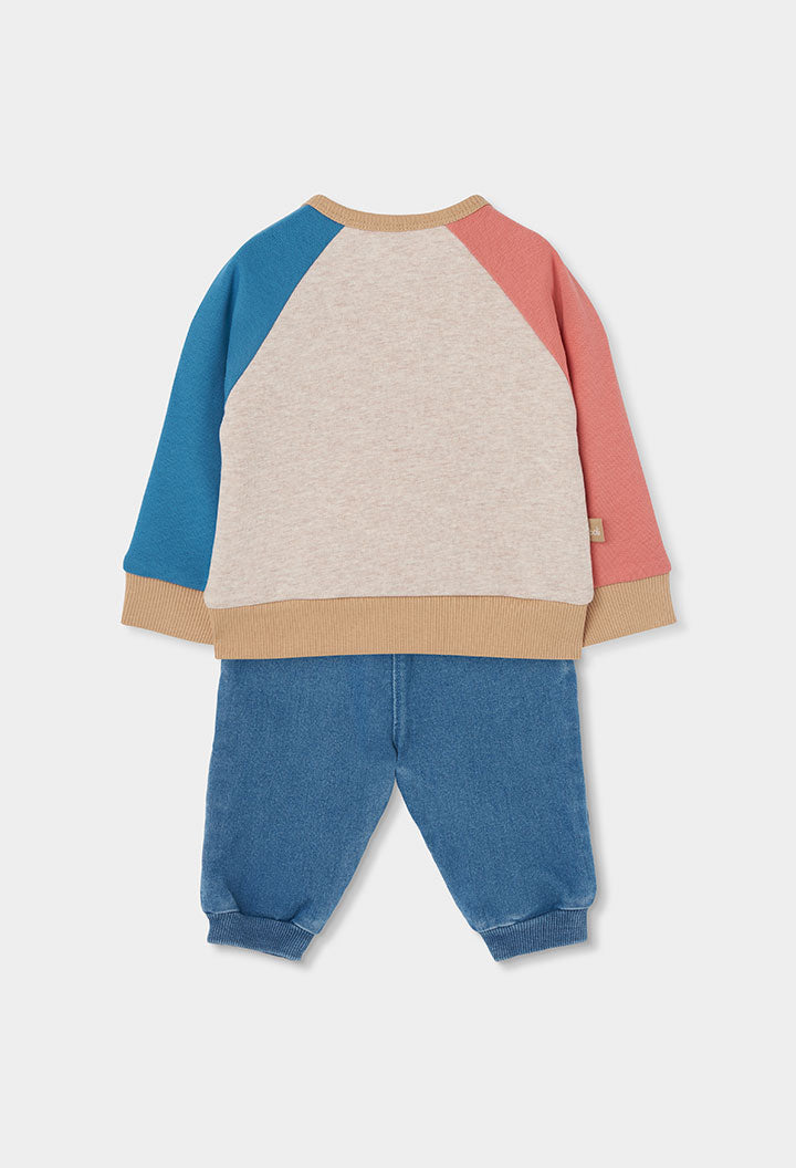 Boboli - set felpa bear con jeans baggy