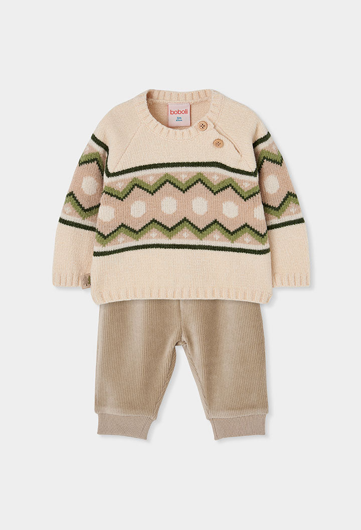 Boboli - set maglione e pantalone velluto