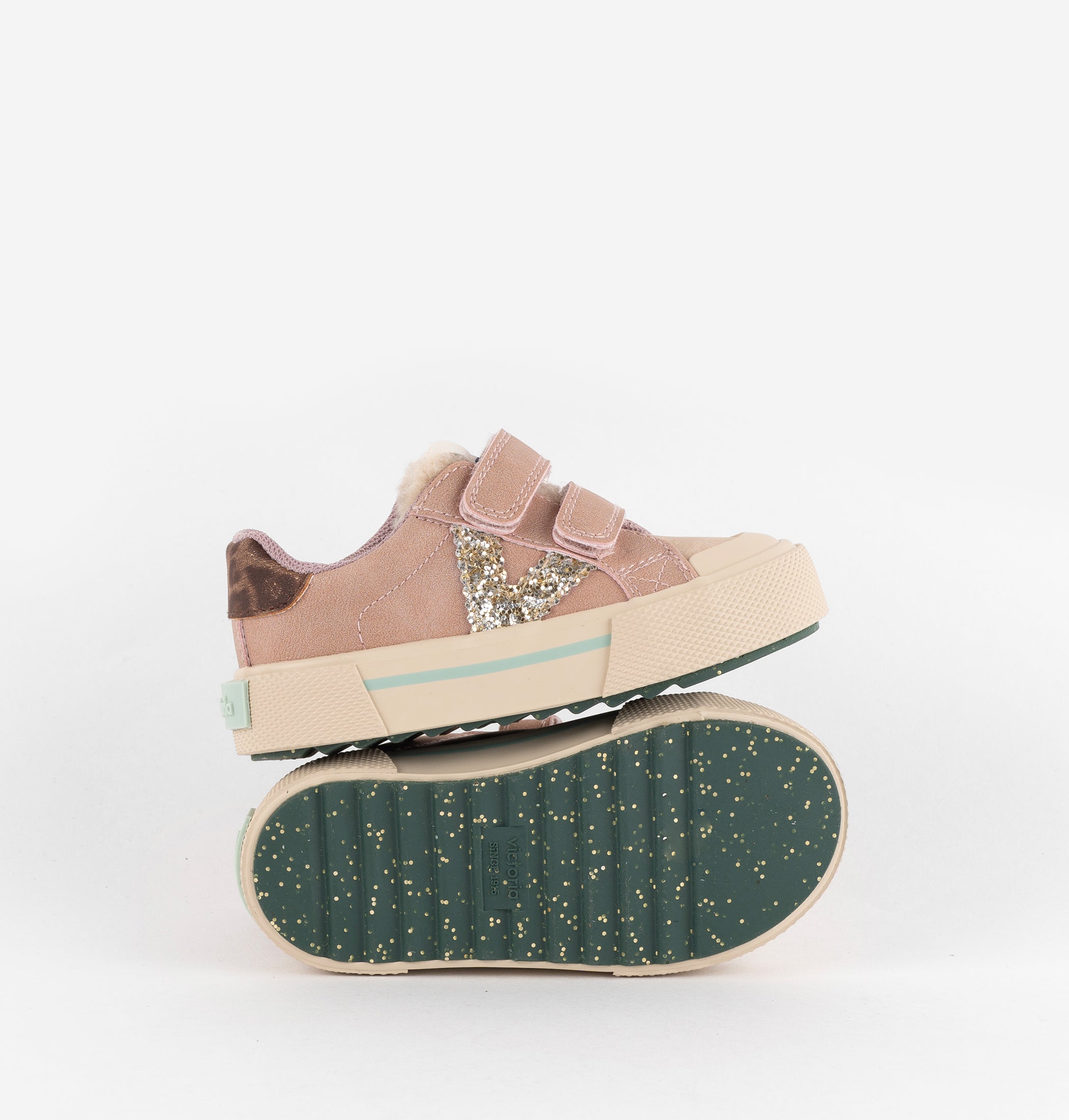 Victoria - sneakers nude glitter