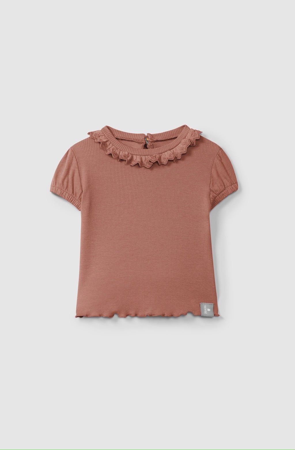 Snug - t-shirt colletto terracotta