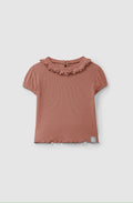 Snug - t-shirt colletto terracotta