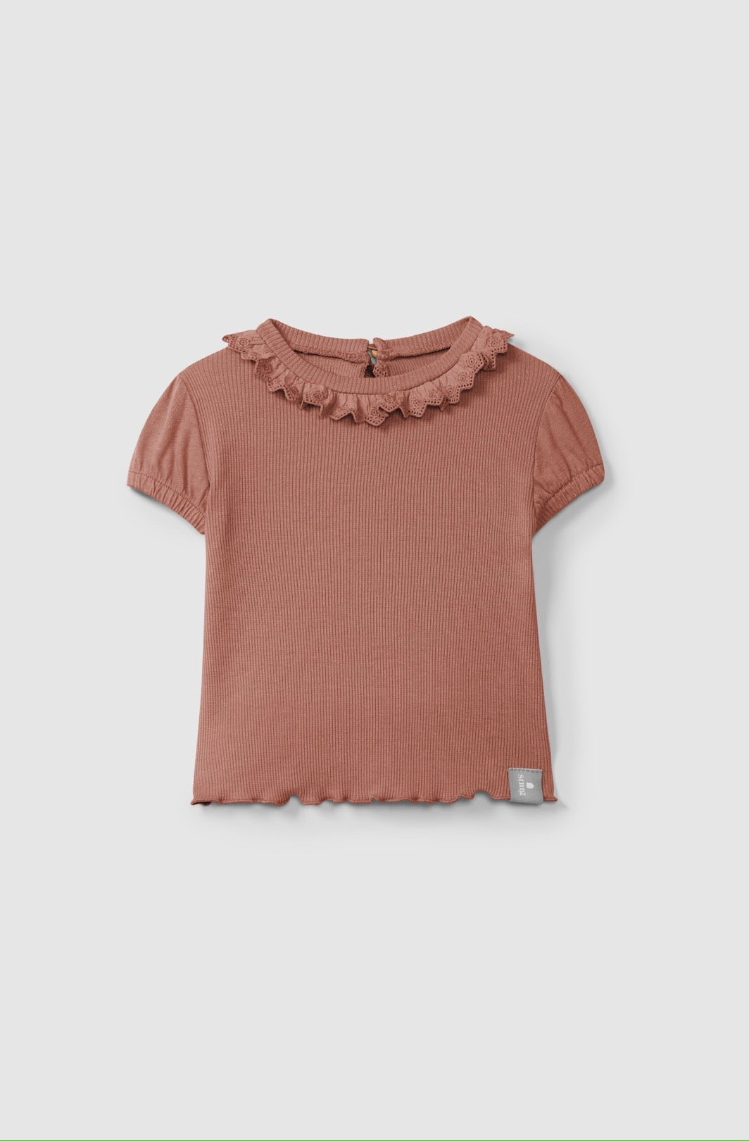 Snug - t-shirt colletto terracotta