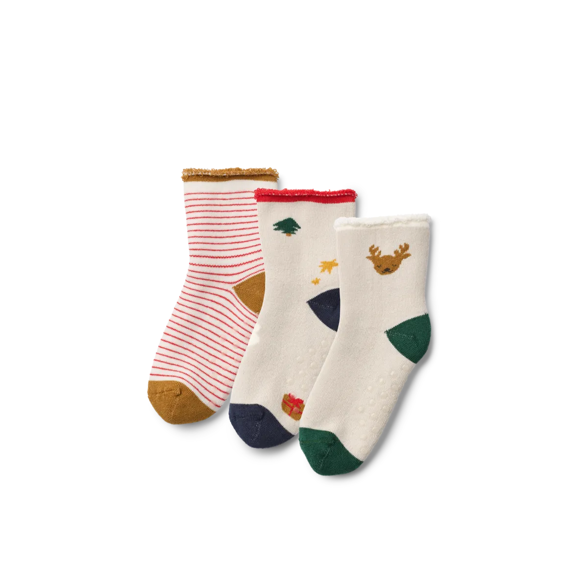 Liewood - set 3 calze antiscivolo Natale