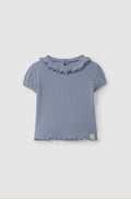 Snug - t-shirt con colletto indigo