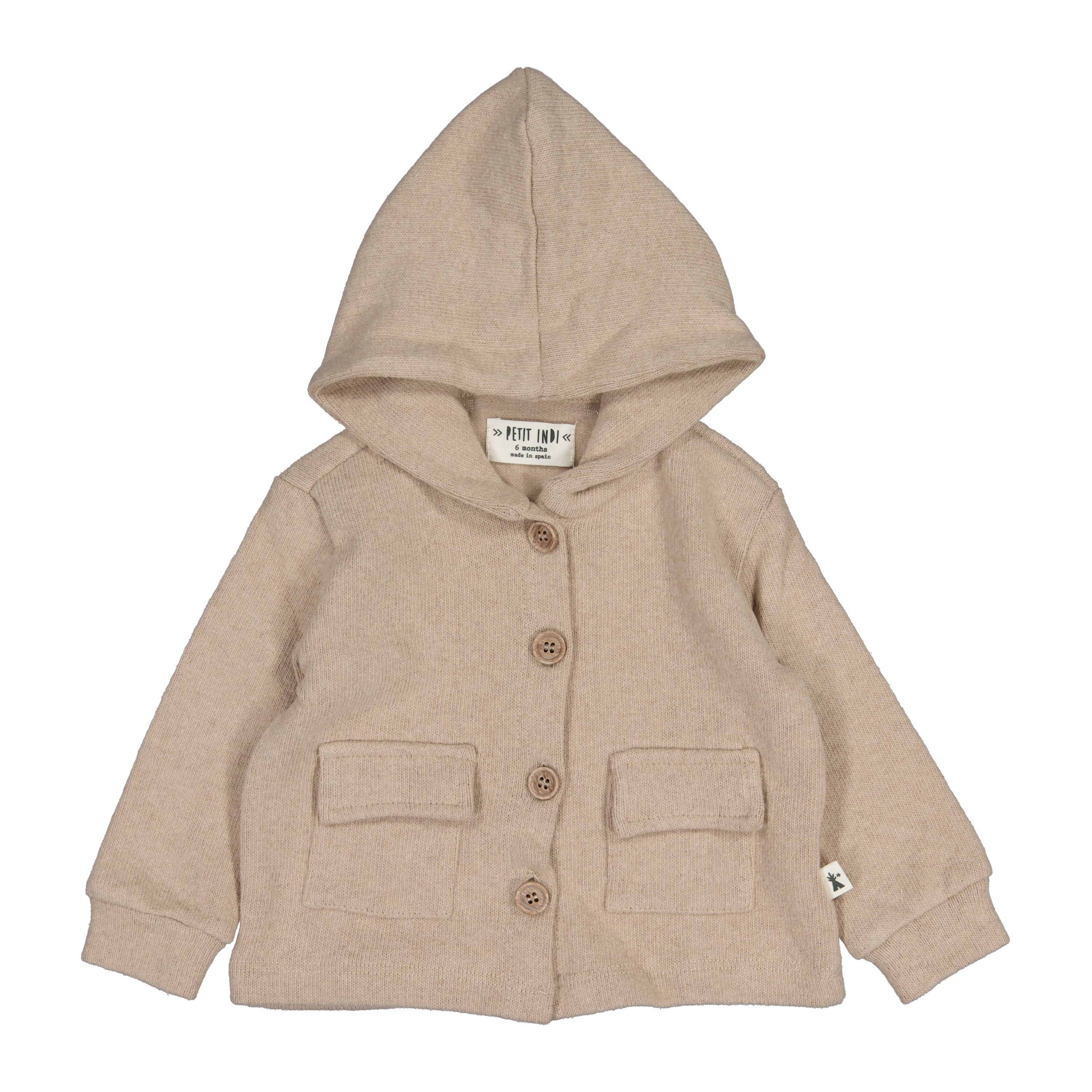 Petit Indi - cardigan cappuccio caldo cotone