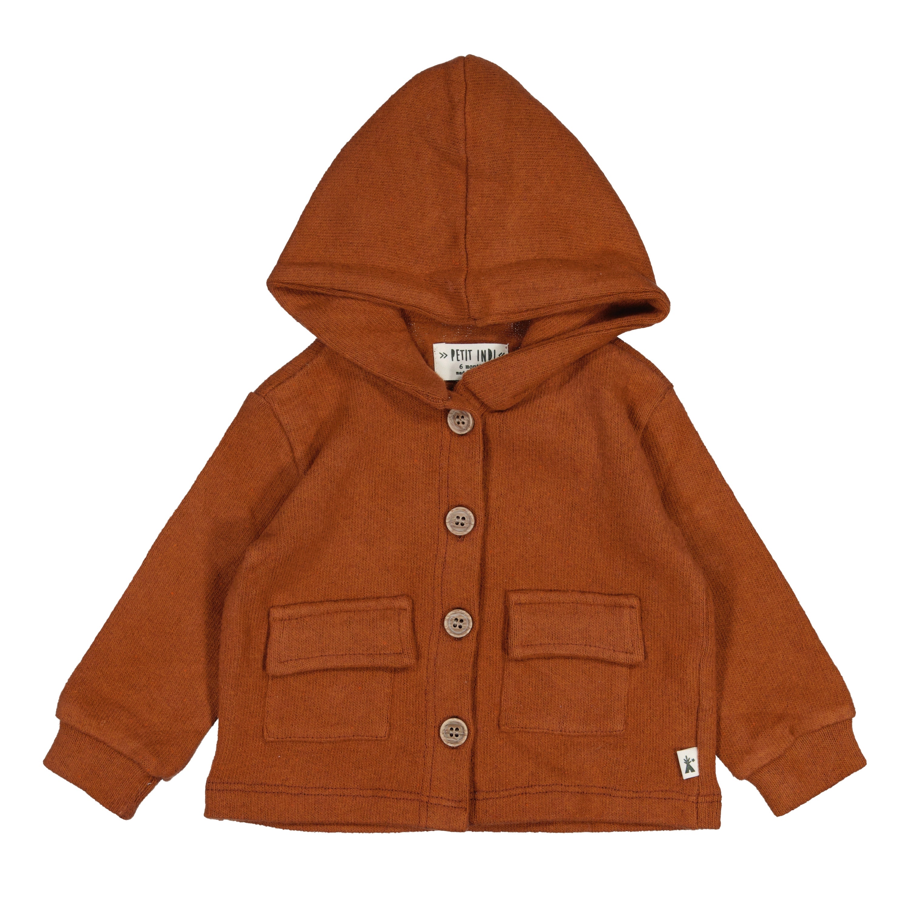 Petit Indi - cardigan cappuccio caldo cotone