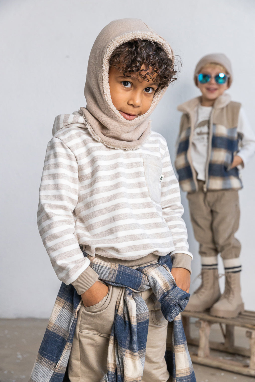 Petit Indi - felpa righe caldo cotone