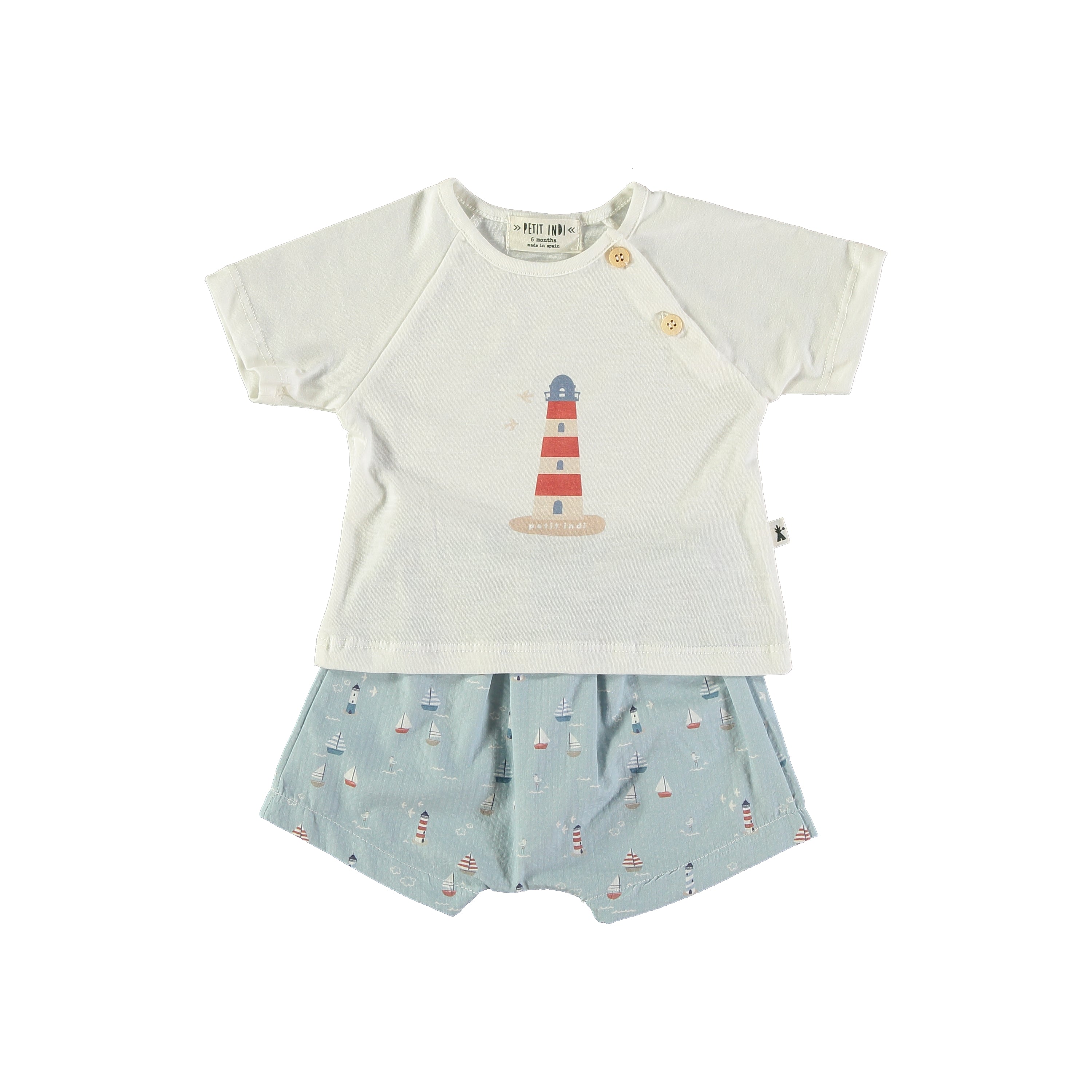 Petit Indi - set t-shirt faro con shorts