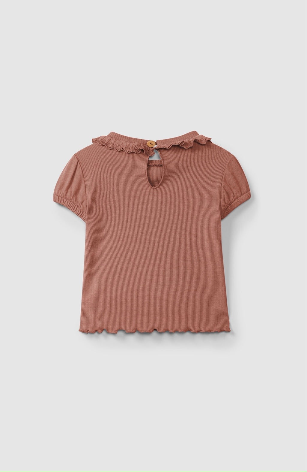 Snug - t-shirt colletto terracotta