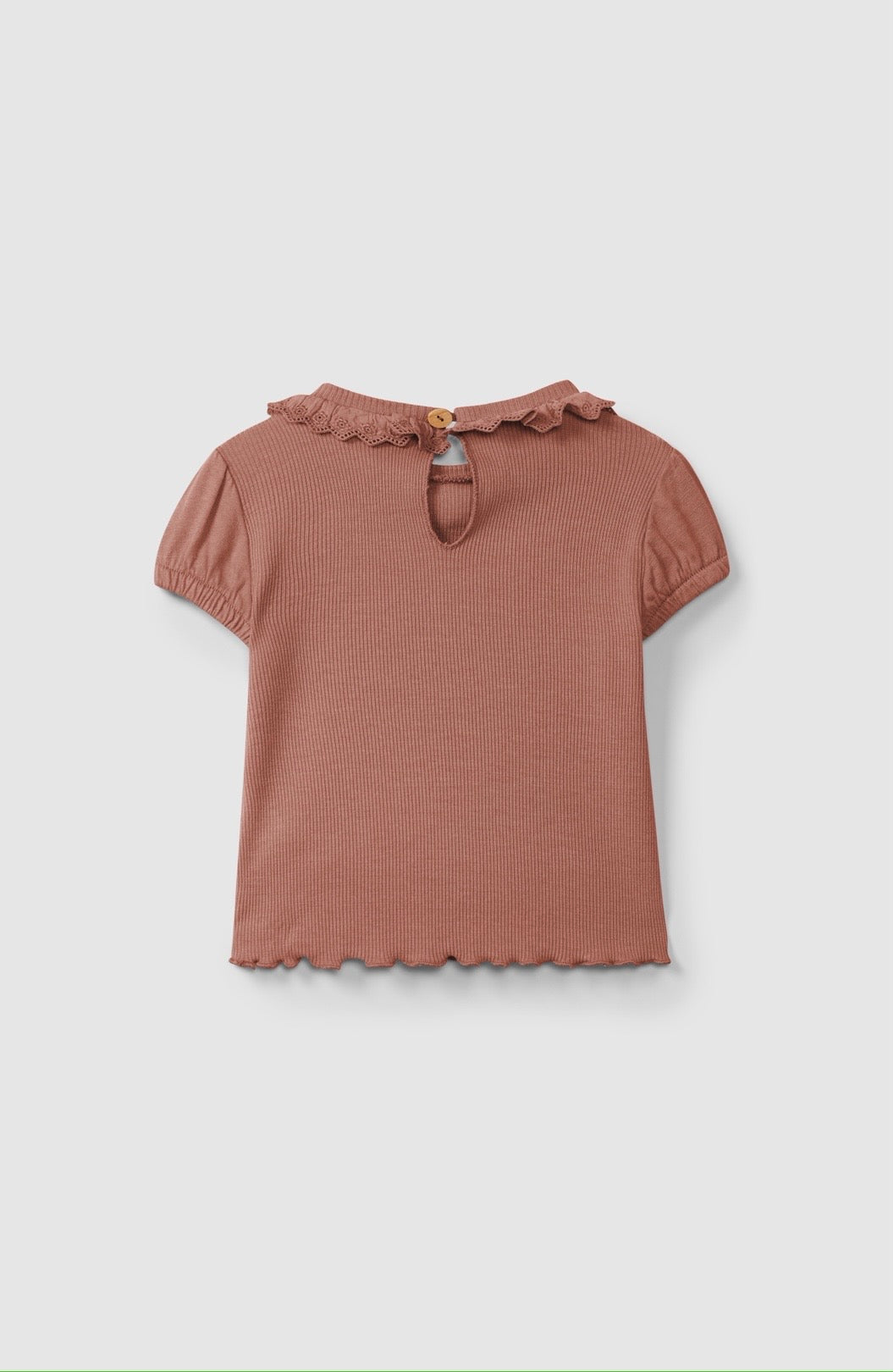 Snug - t-shirt colletto terracotta