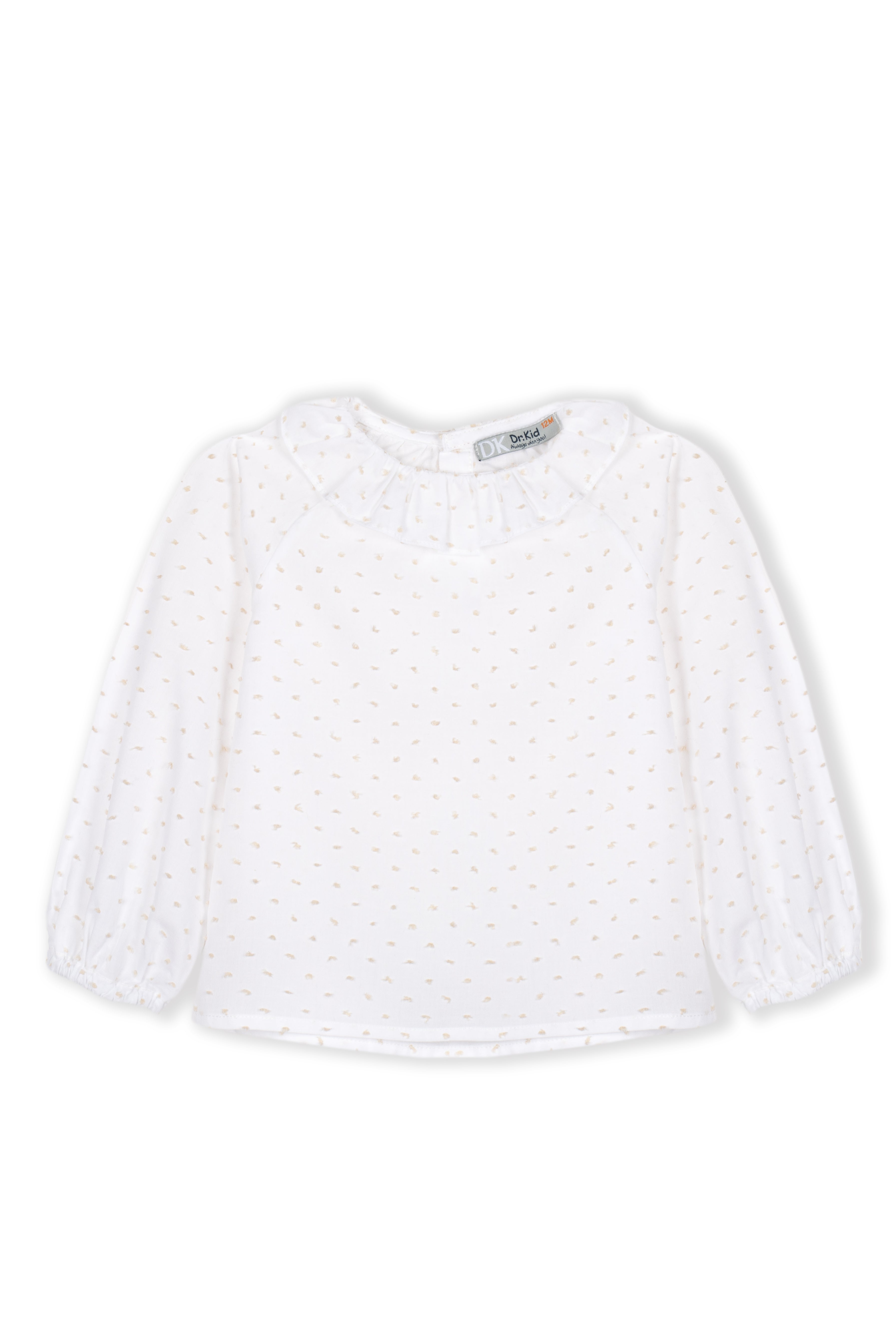 Drkid - blusa bianca pois in rilievo