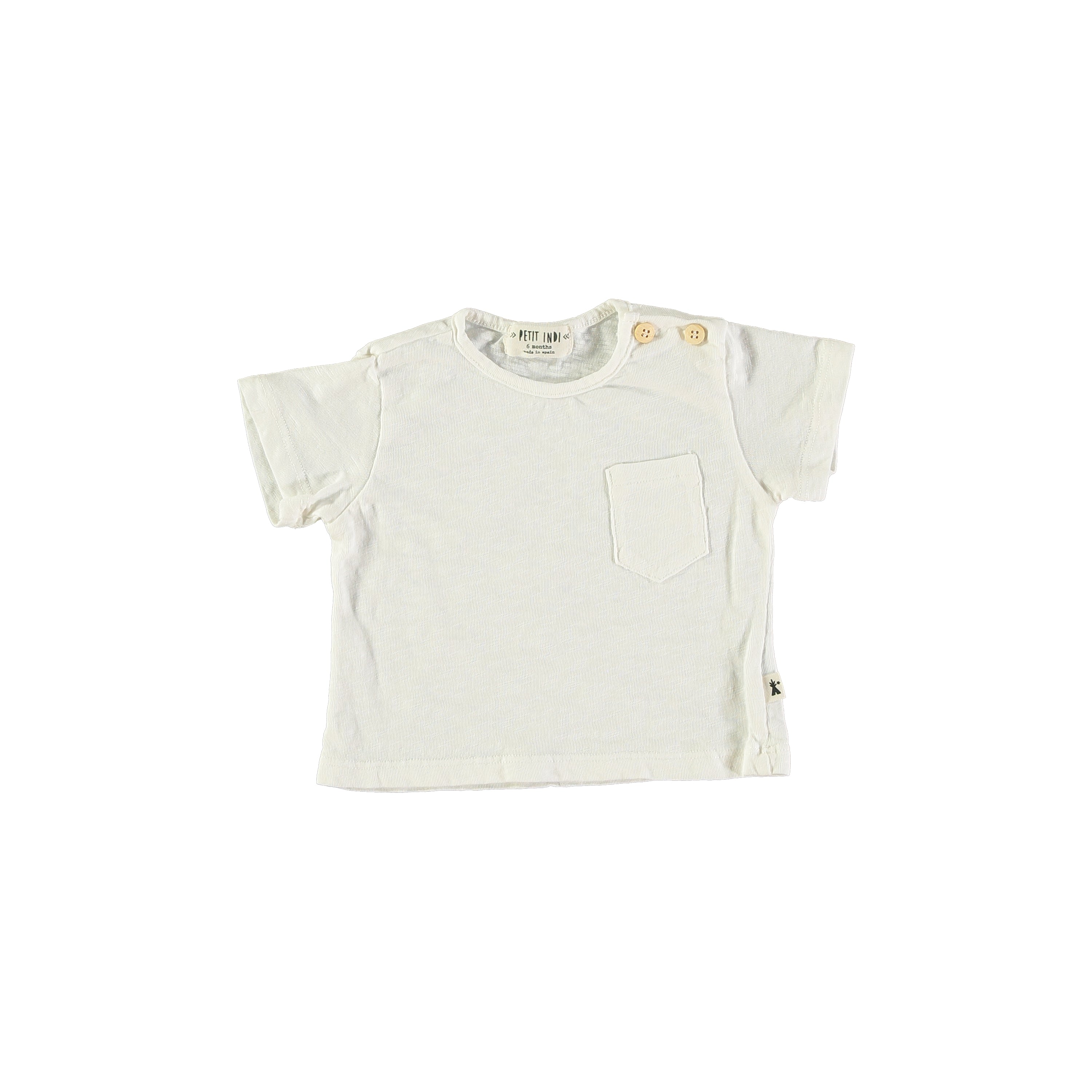 Petit Indi - t-shirt bianca taschino