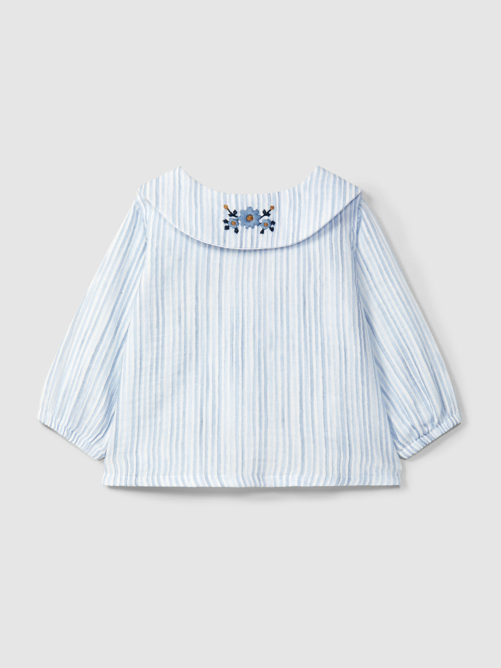 Snug - blusa a righe con colletto ricamato