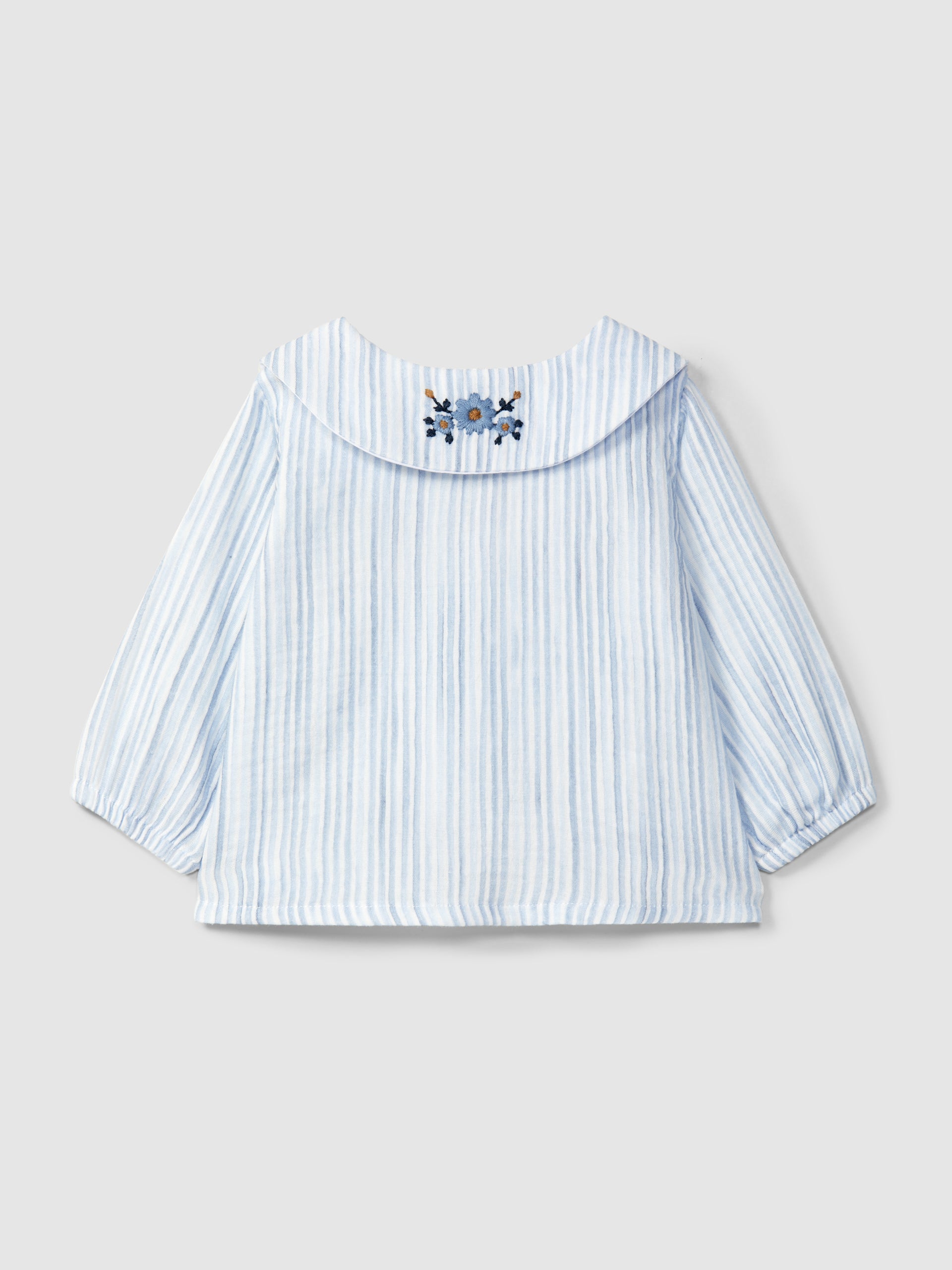 Snug - blusa a righe con colletto ricamato
