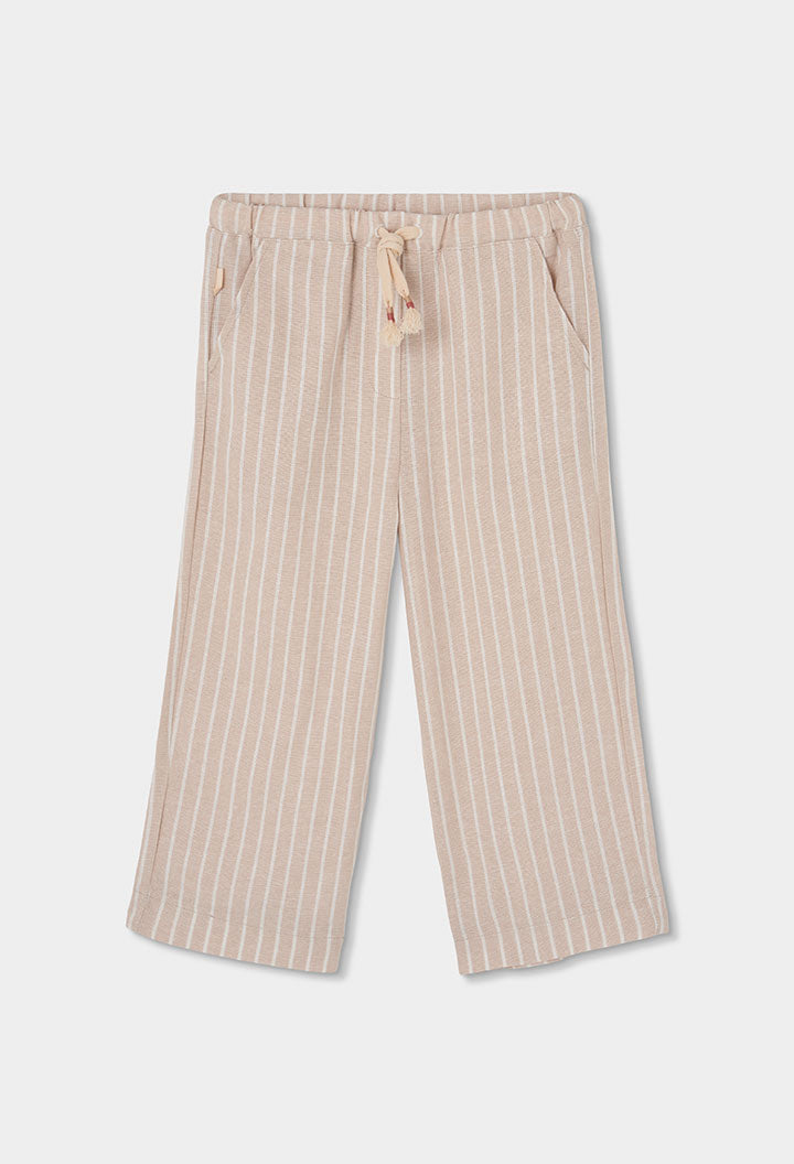 Boboli - pantalone righe beige