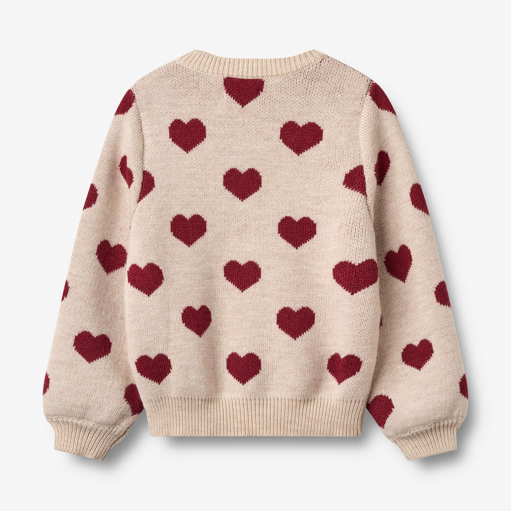 Wheat - cardigan heart
