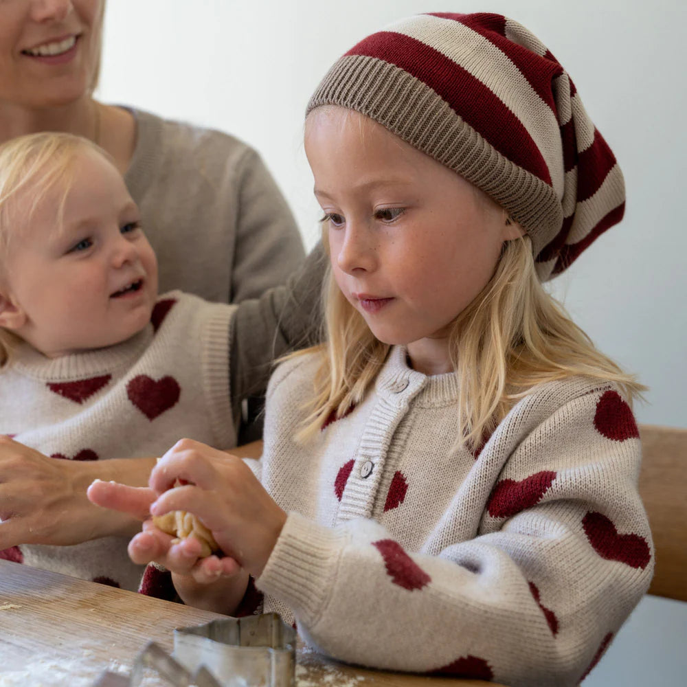 Wheat - cardigan heart