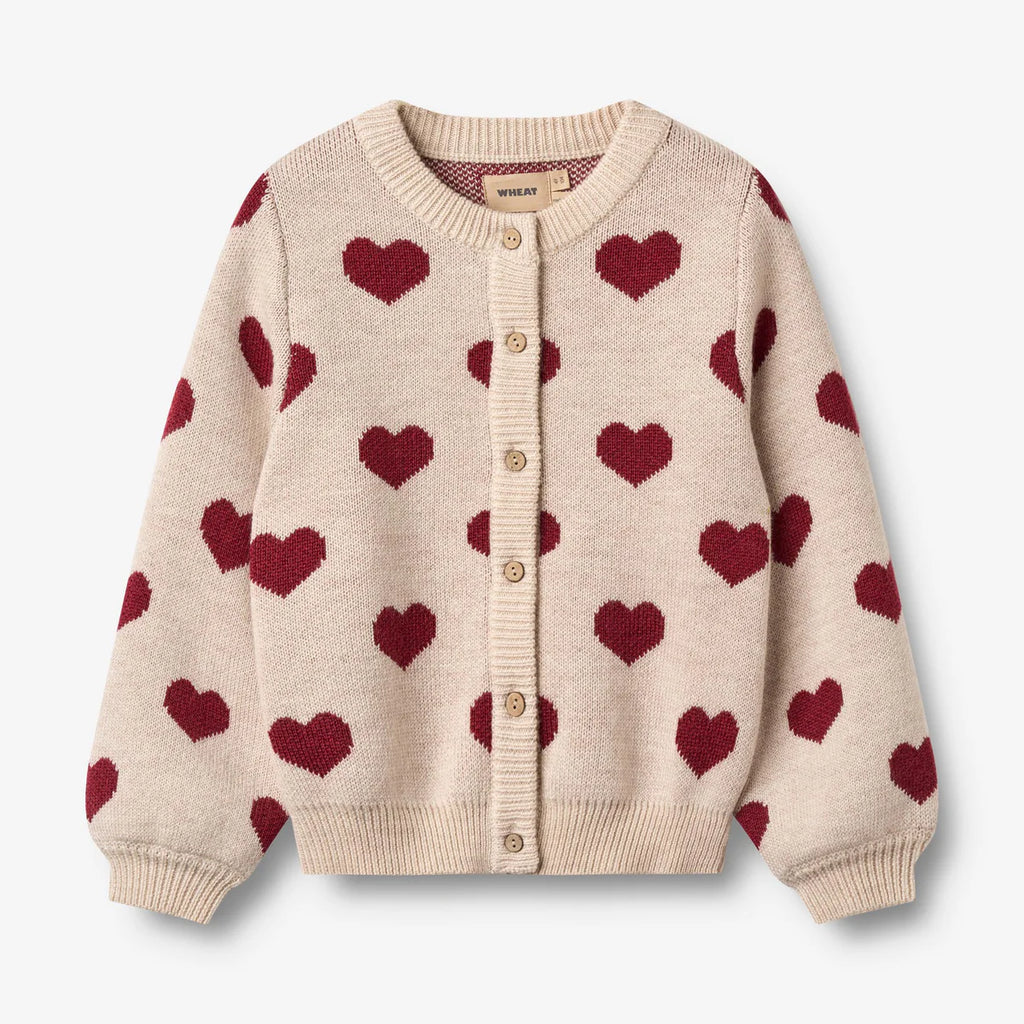 Wheat - cardigan heart