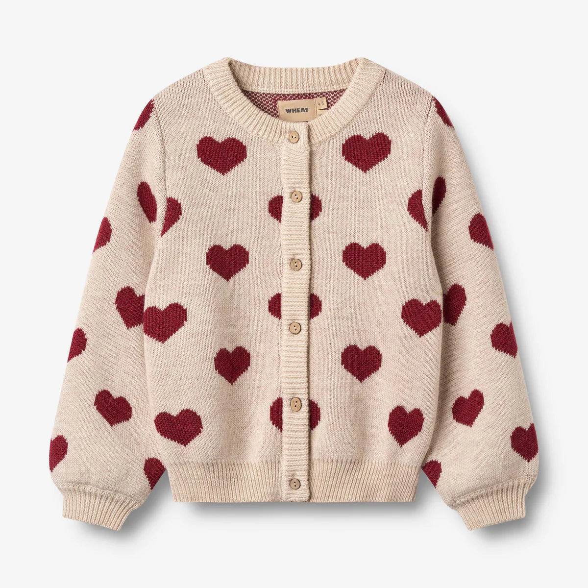 Wheat - cardigan heart