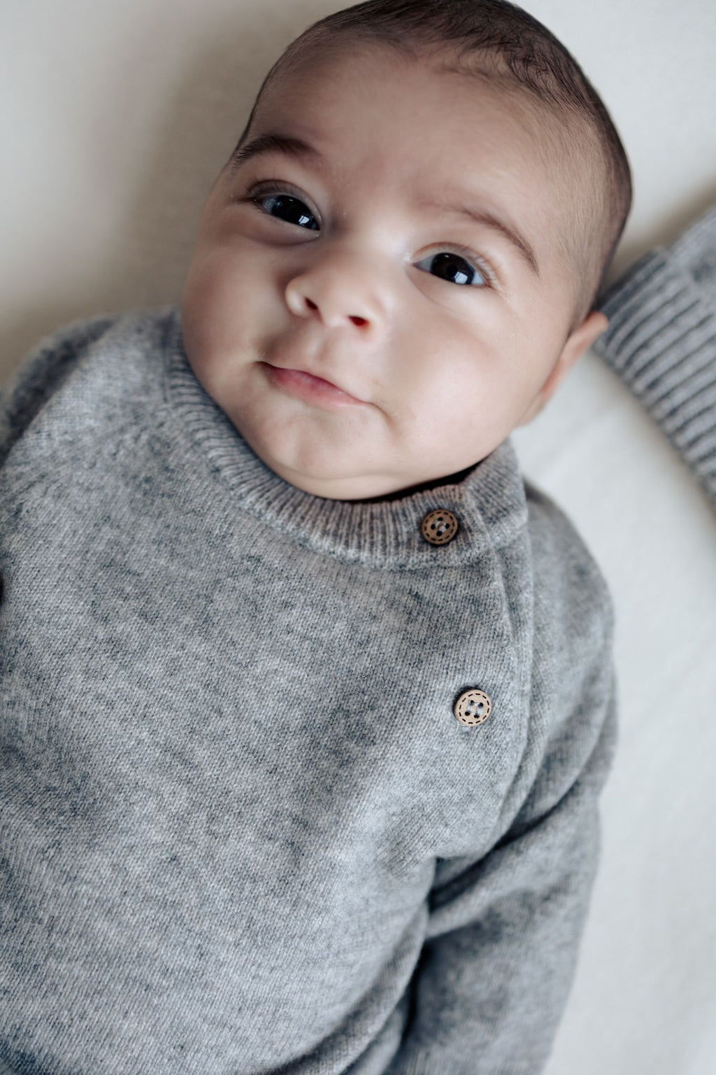 Moalie - set neonato grigio in lana e cashmere