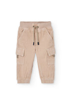Boboli - pantalone cargo velluto beige