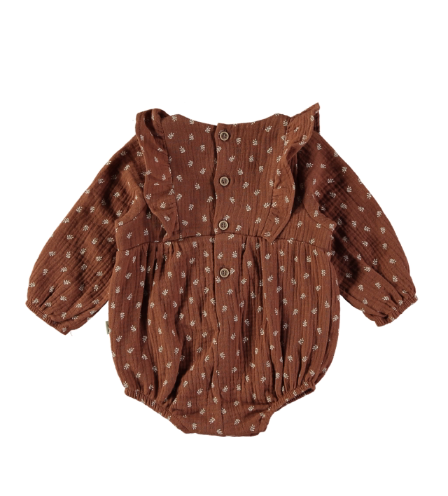 Petit Indi - pagliaccetto mussola marrone