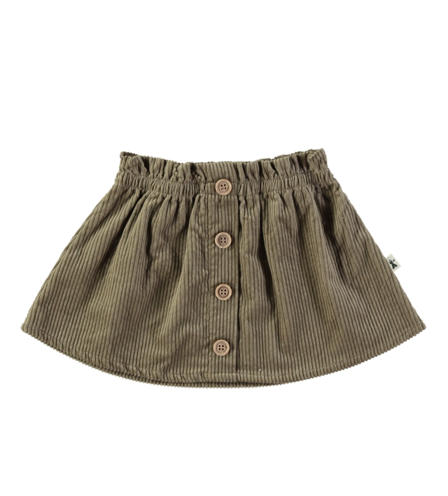 Petit Indi - gonna velluto olive
