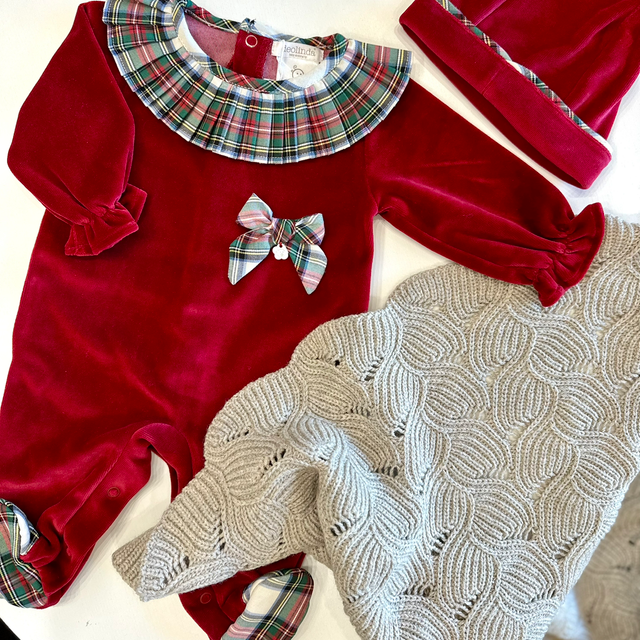 Deolinda - tutina ciniglia rossa con dettagli tartan