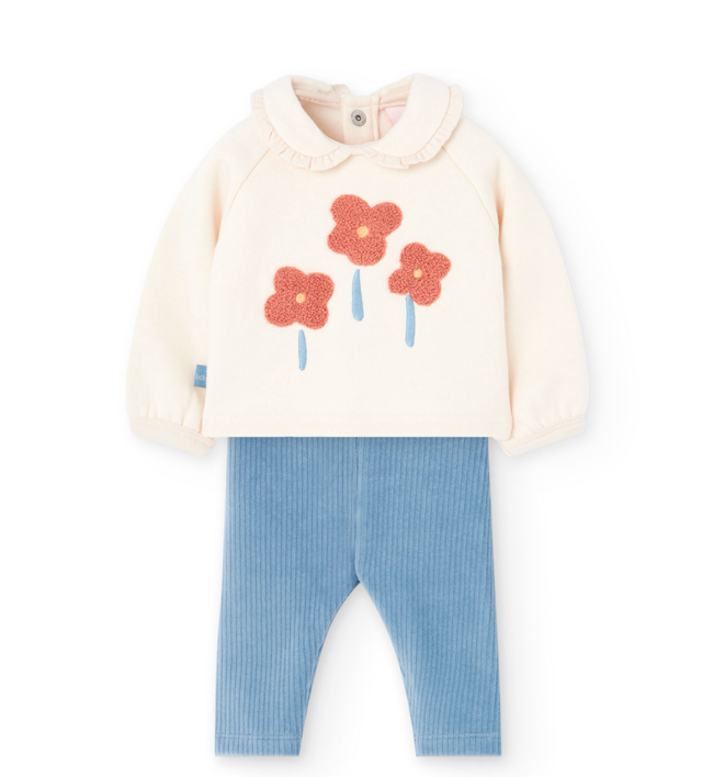 Boboli - set felpa e Leggins fiori